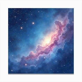 Celestial Watercolor Scene With Soft, Radiant Stars 1 Canvas Print