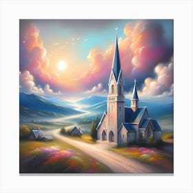 Church In The Countryside 2 Canvas Print