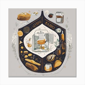 Illustration Of Food And Drink Canvas Print