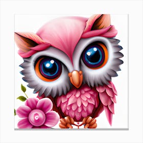 Pretty Pink Owl Canvas Print