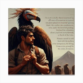 Man With An Eagle Canvas Print