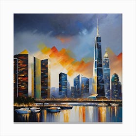 Skyline At Dusk 2 Canvas Print