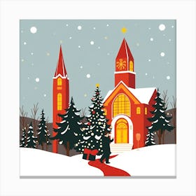 Christmas Church Canvas Print