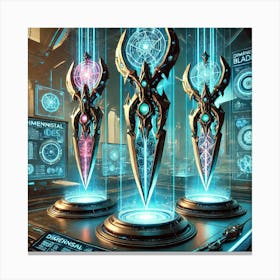 A Futuristic Depiction Of Dimensional Blades, Adva Canvas Print