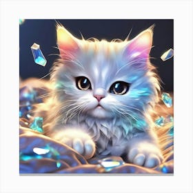 Cute Kitten With Crystals 1 Canvas Print