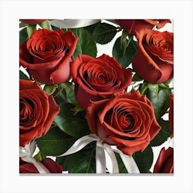 Bouquet Of Red Roses Canvas Print