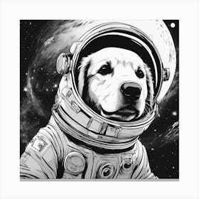 A Golden Retriever Puppy In Cosmonaut Suit Wandering In Space 1 Canvas Print