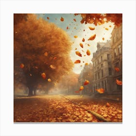 Autumn Leaves Falling 4 Canvas Print