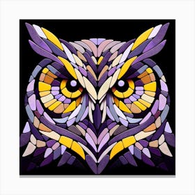 Stained Glass Owl mosaic art Canvas Print