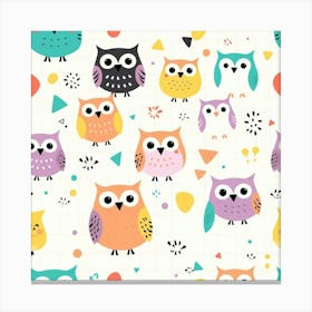 Colorful Owls Canvas Print