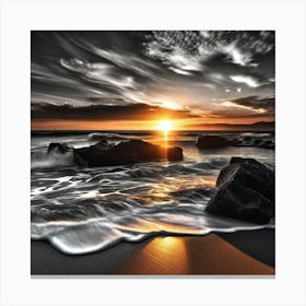 Sunset On The Beach 676 Canvas Print