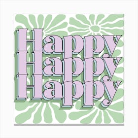 Retro Happy Positivity Canvas Print