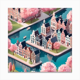 Amsterdam City Low Poly (31) Canvas Print