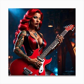 Red Haired Rocker 1 Canvas Print