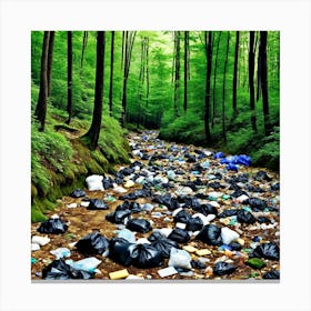 Trash In The Forest 18 Canvas Print