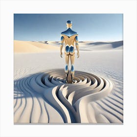 Man In The Sand 3 Canvas Print