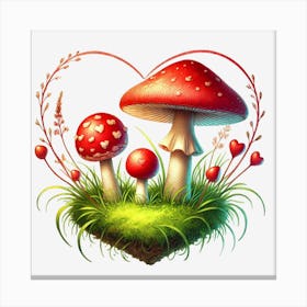 Heart Of Mushrooms Canvas Print