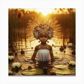 Child In Water Canvas Print