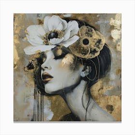 Gold And White Canvas Print