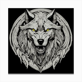 Fierce Wolf Mandala Symbol Of Strength Canvas Print