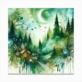 Eagle In The Forest Canvas Print