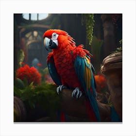 Red Parrot Canvas Print