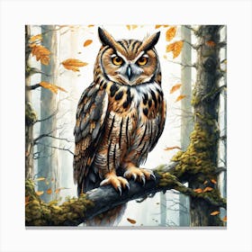 Owl In The Forest 182 Canvas Print