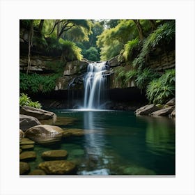 Waterfall In The Rainforest 2 Canvas Print