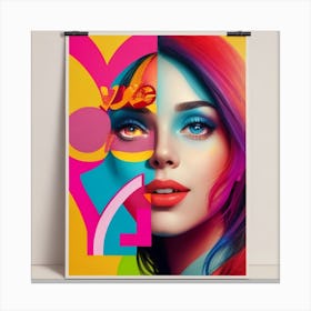 Girl With Colorful Hair 2 Canvas Print