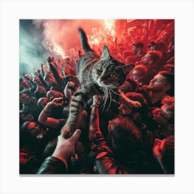 Cat In The Crowd 6 Canvas Print
