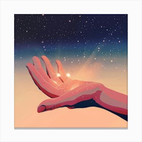 Hand Holding A Star 1 Canvas Print