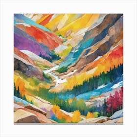 Colourful Abstract Rocky Mountain National Park Usa Art print Canvas Print