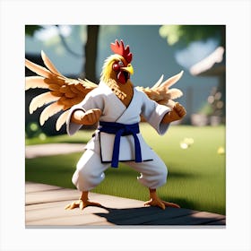 Karate Rooster 1 Canvas Print