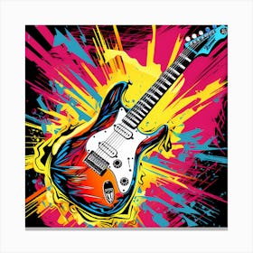 Pop Art Punk Style Guitar Canvas Print