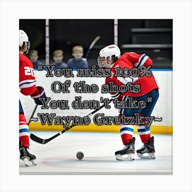 Hockey inspirational quote Canvas Print