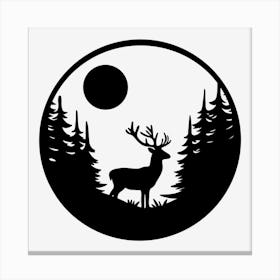 Deer land silhouette Canvas Print