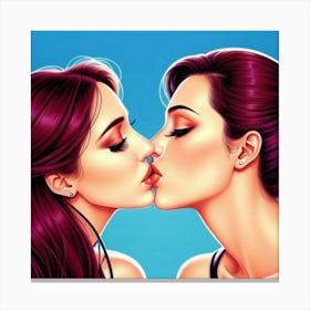 Kissing 1 Canvas Print