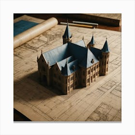 Model Of A Building Canvas Print