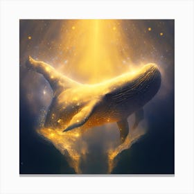 Golden Whale Canvas Print