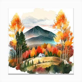 Watercolor Autumn Landscape 56 Canvas Print