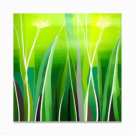 Green Grass A Blue Sky And A Background Of Calm Colors Suitable As A Wall Painting With Beautifu (3) Canvas Print