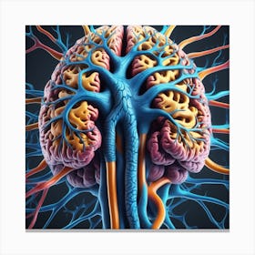 Human Brain 3d Illustration 1 Canvas Print