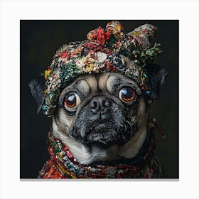 Holiday Pug 4 Canvas Print