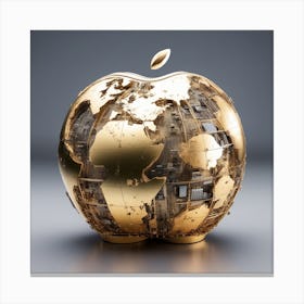 Apple World Map Canvas Print