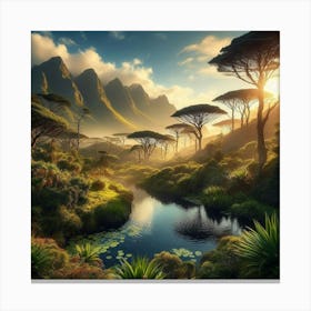 Afro-African Landscape Canvas Print