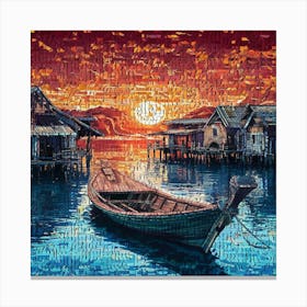 Sunset Boat Canvas Print