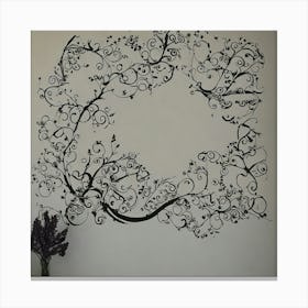 Floral Wall Decal Canvas Print