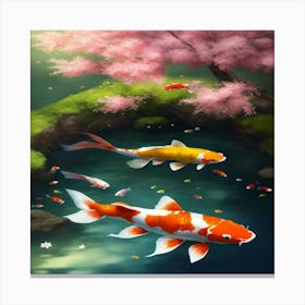 Koi Fish In The Pond 1 Canvas Print