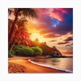 Sunset At The Beach 195 Canvas Print