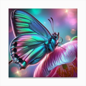 Butterfly In A Flower Canvas Print